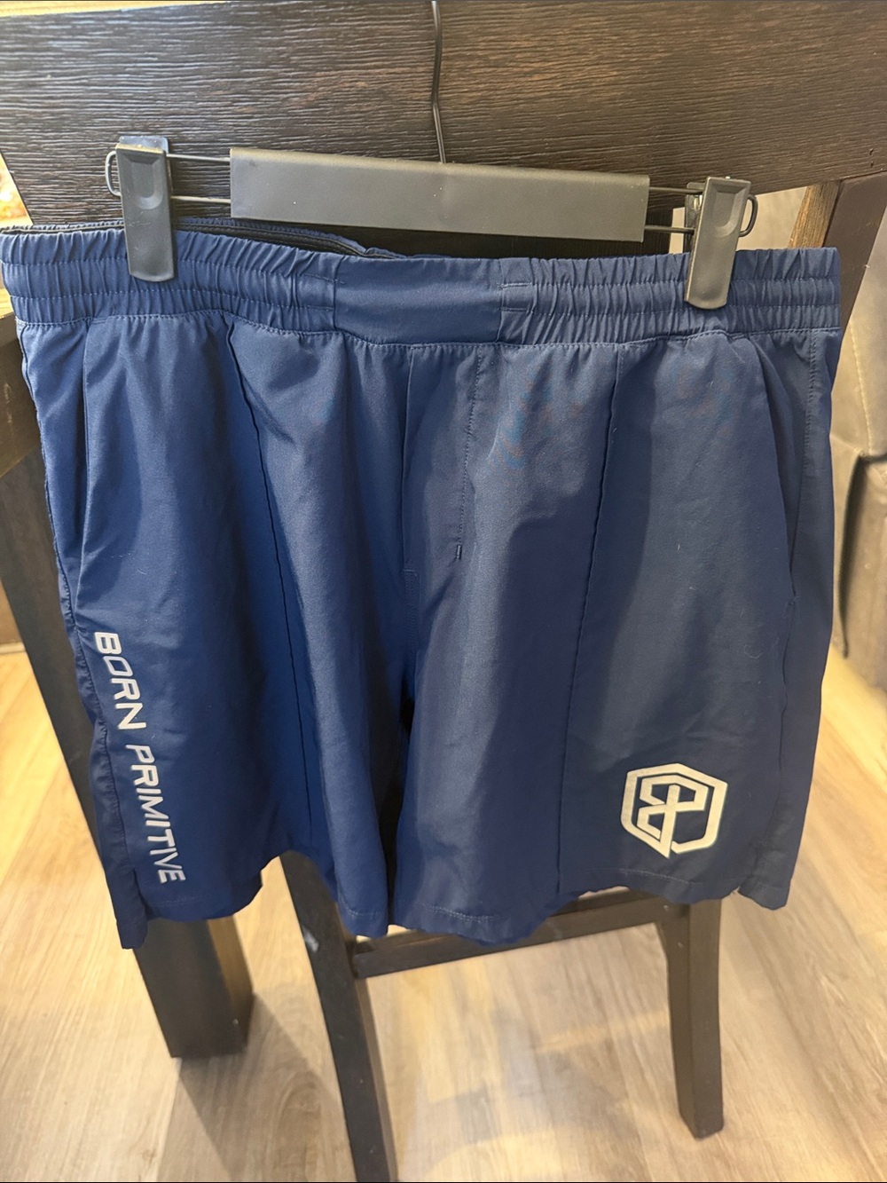 Born Primitive Men's Athletic Shorts Navy with White Logo